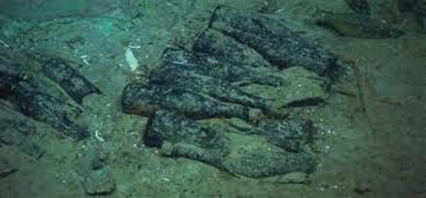 Fľaše vína na dne oceánu